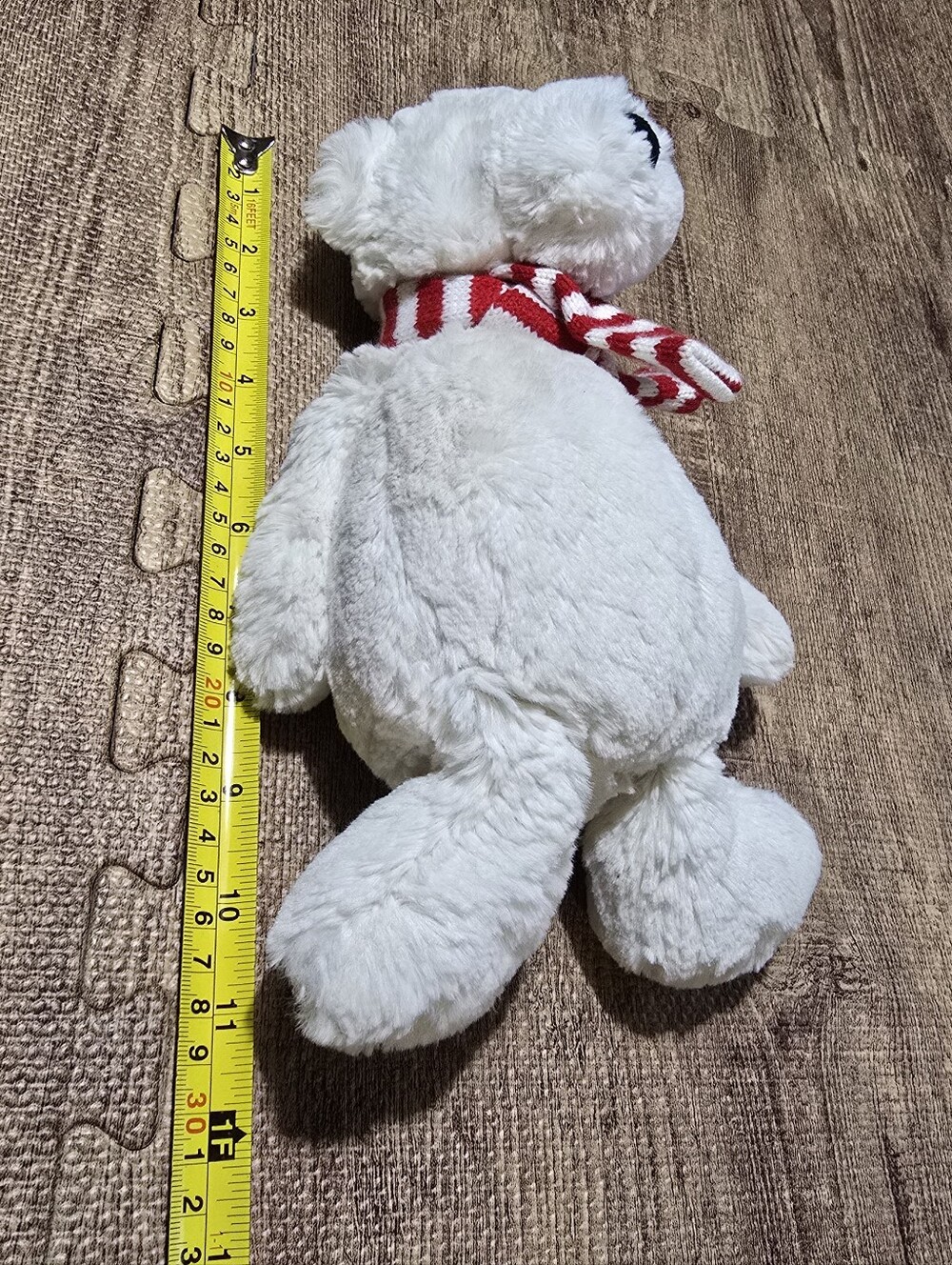 Jellycat London Bashful Pax Polar Bear Red/White Striped Scarf 12" Retired - Picture 6 of 6